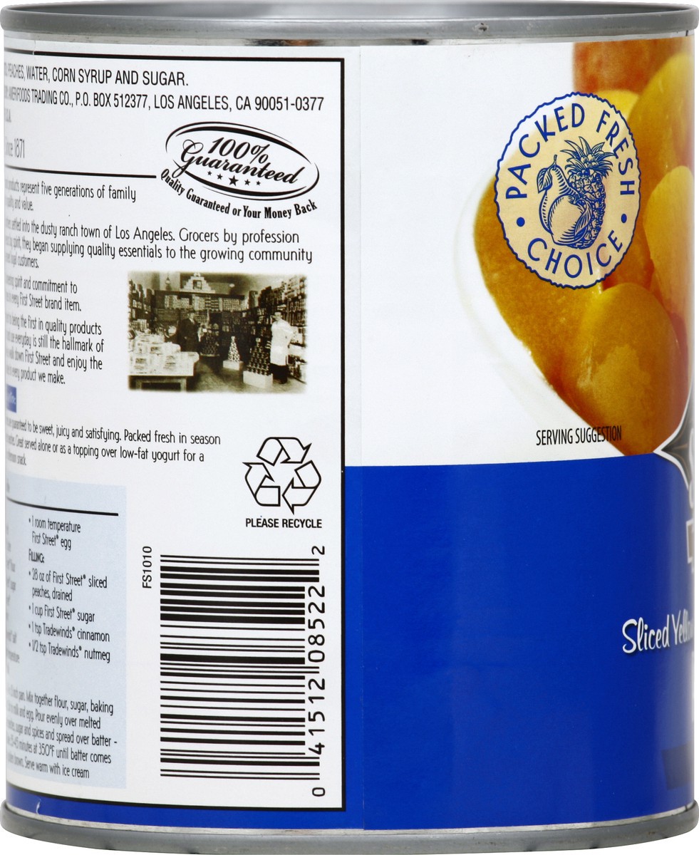 slide 3 of 6, First Street Sliced Peaches In Heavy Syrup - 29 oz, 29 oz