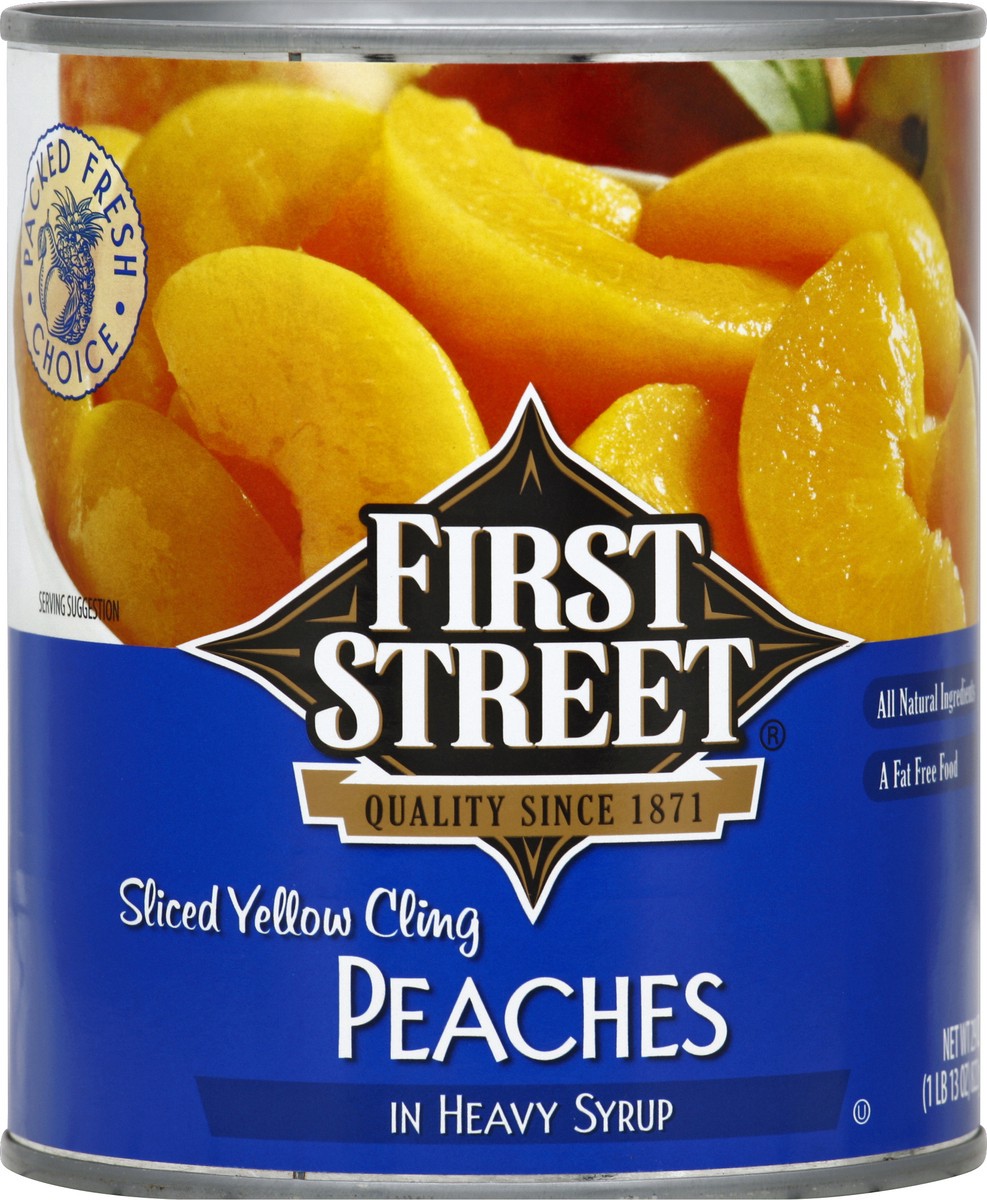 slide 6 of 6, First Street Sliced Peaches In Heavy Syrup - 29 oz, 29 oz