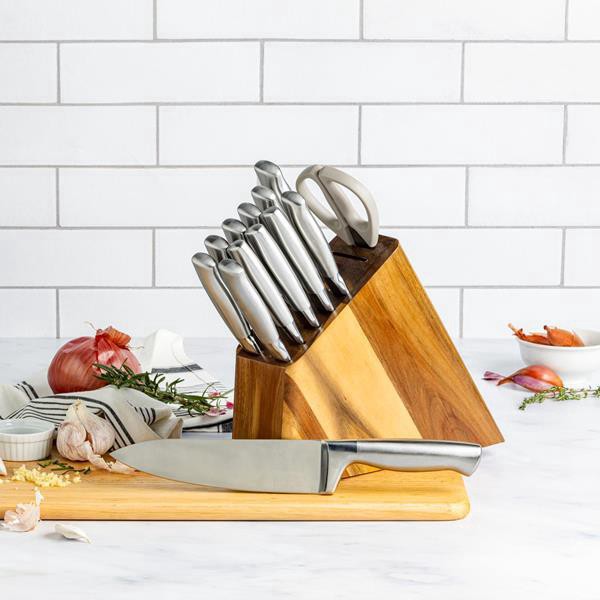 slide 1 of 1, Hy-Vee Seasons 14 Piece Titan Knife Block Set, 1 ct