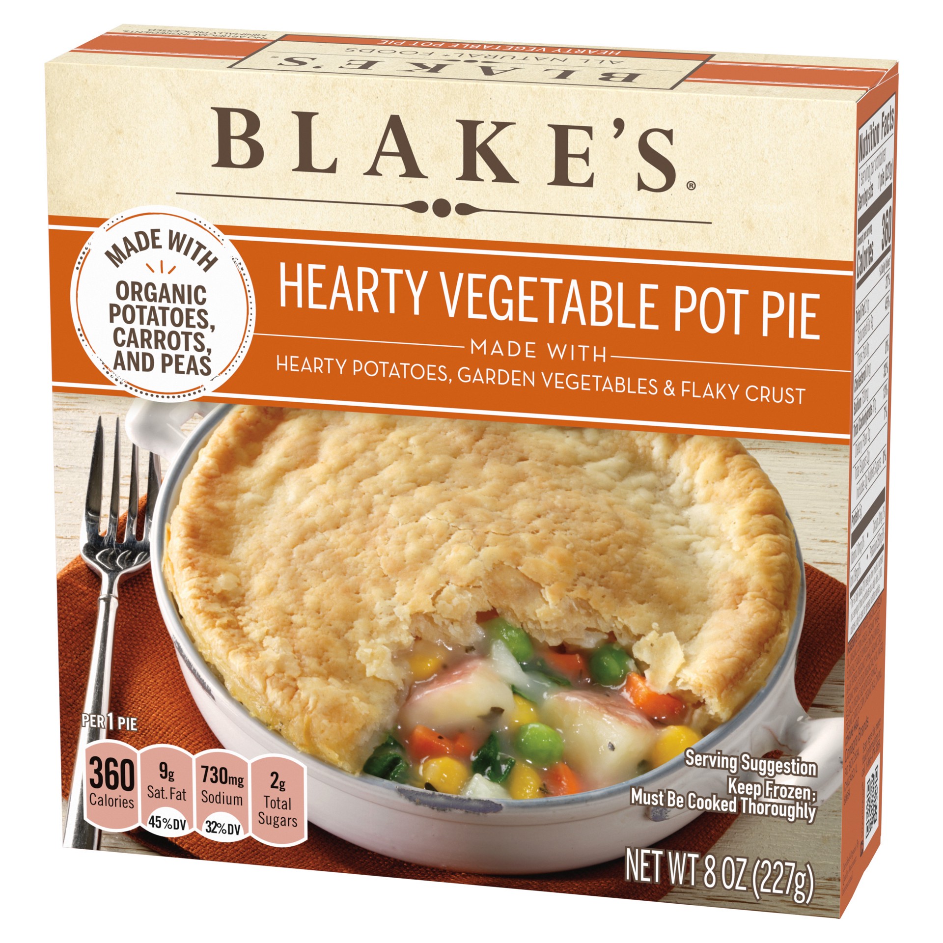 slide 4 of 5, Blake's Organic Vegetable Pot Pie, Vegetarian Pot Pie Frozen Meal, 8 oz, 8 oz