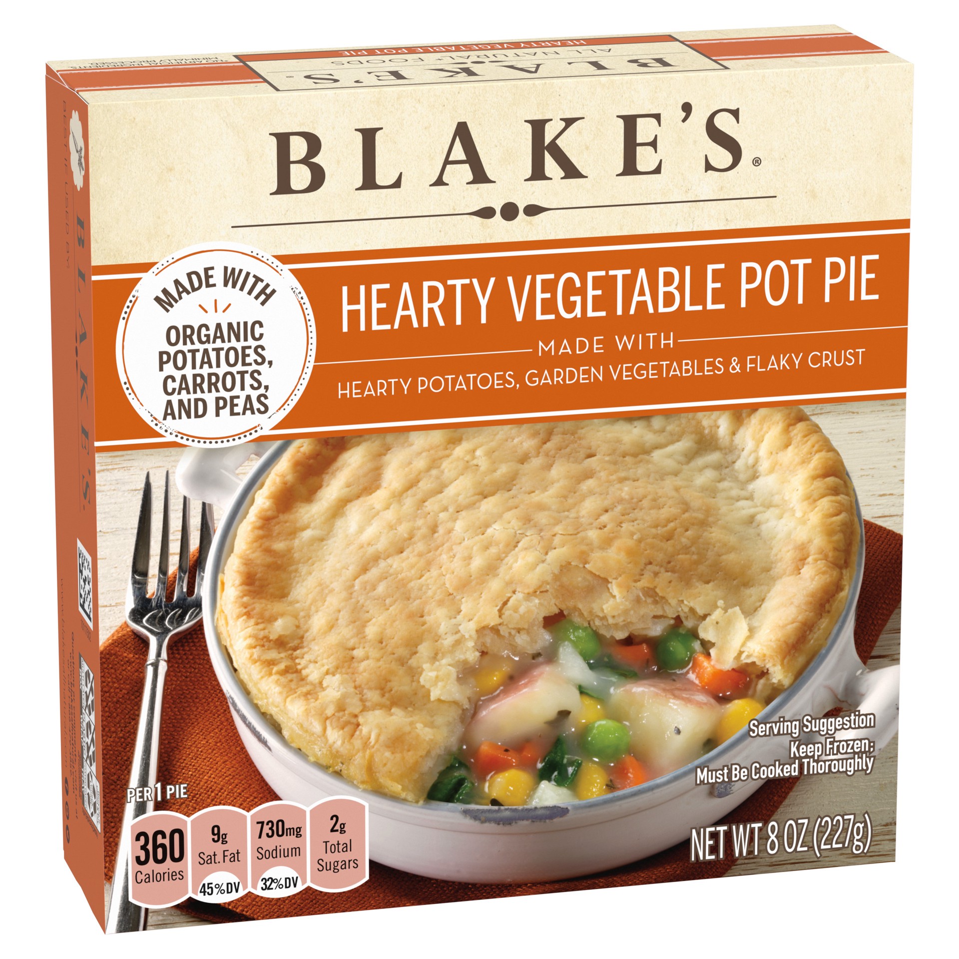 slide 2 of 5, Blake's Organic Vegetable Pot Pie, Vegetarian Pot Pie Frozen Meal, 8 oz, 8 oz
