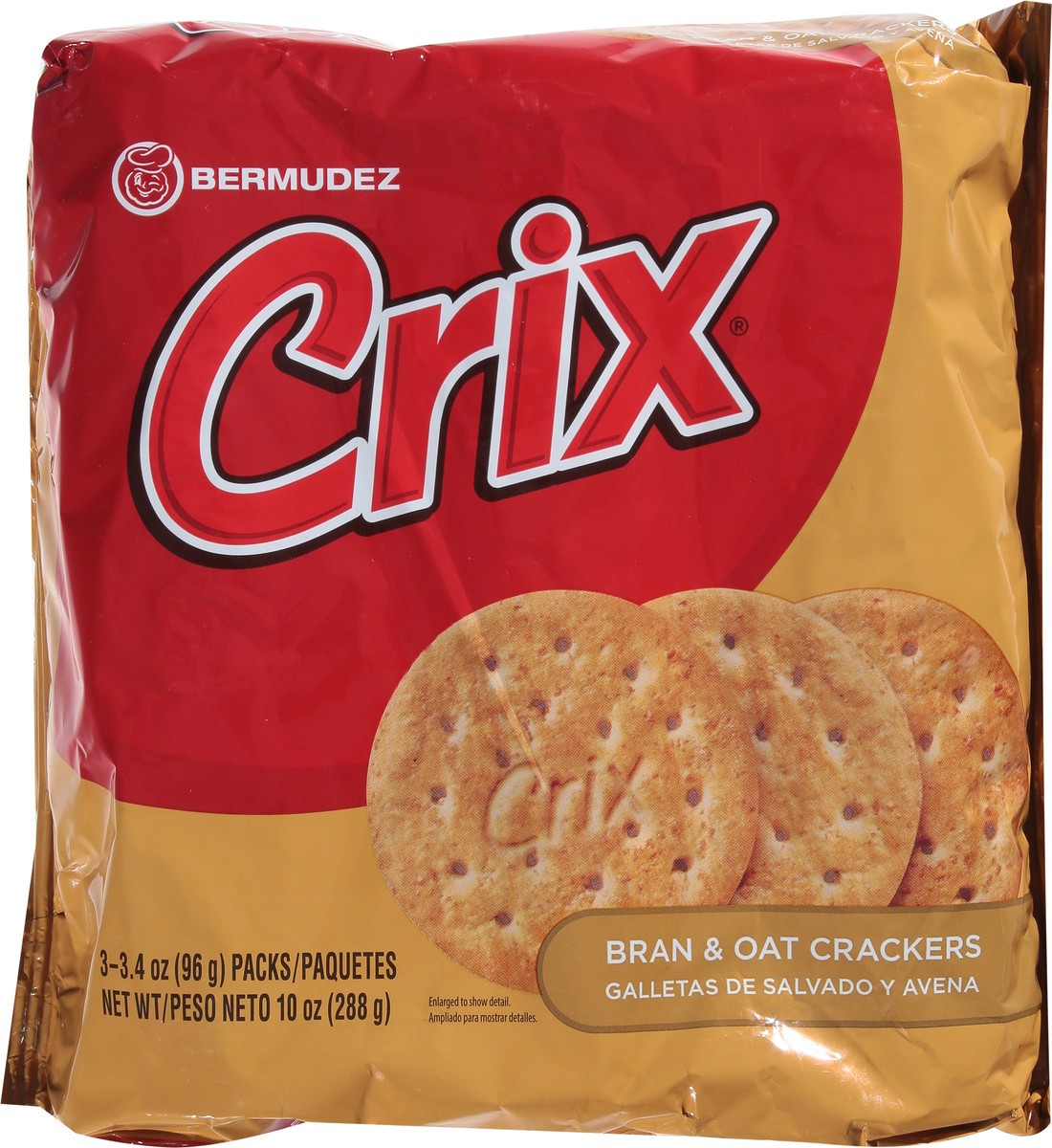 slide 7 of 13, Crix Bran & Oat Crackers 3 - 3.4 oz Packs, 10 oz