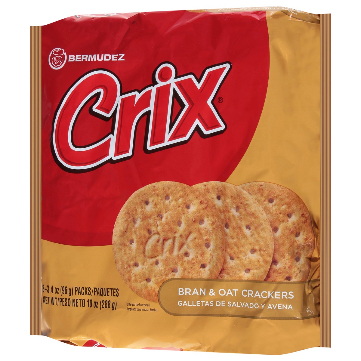 slide 4 of 13, Crix Bran & Oat Crackers 3 - 3.4 oz Packs, 10 oz