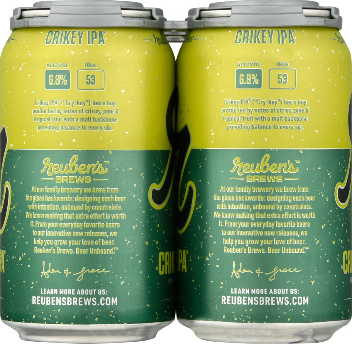 slide 7 of 8, Reuben's Brews India Pale Ale Crikey IPA Beer 6 ea, 6 ct