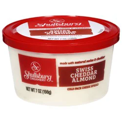 Shullsburg Creamery Cold Pack Swiss Cheddar Almond Cheese Spread 7 oz