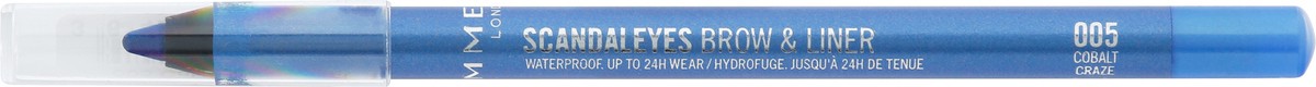 slide 5 of 9, COTY RIMMEL LONDON RIM Scandaleyes WP Brow and Liner Kajal Cobalt Craze, 0.040 oz