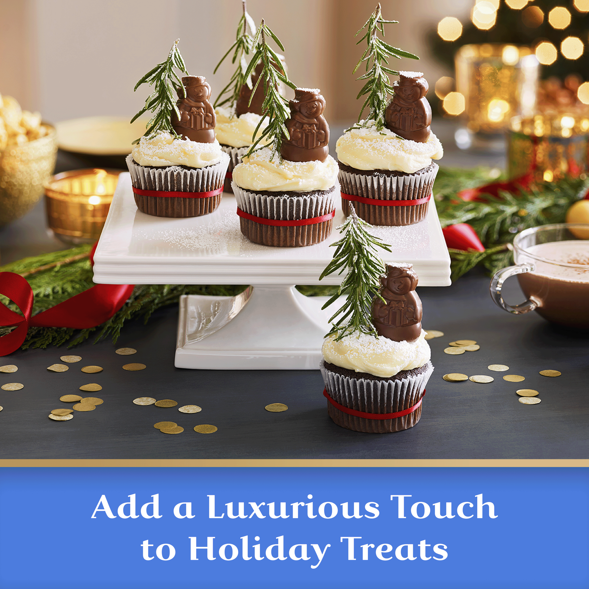 slide 6 of 6, GHIRARDELLI Dark Chocolate Sea Salt Caramel Snowmen, 4.1 oz Bag, 4.1 oz