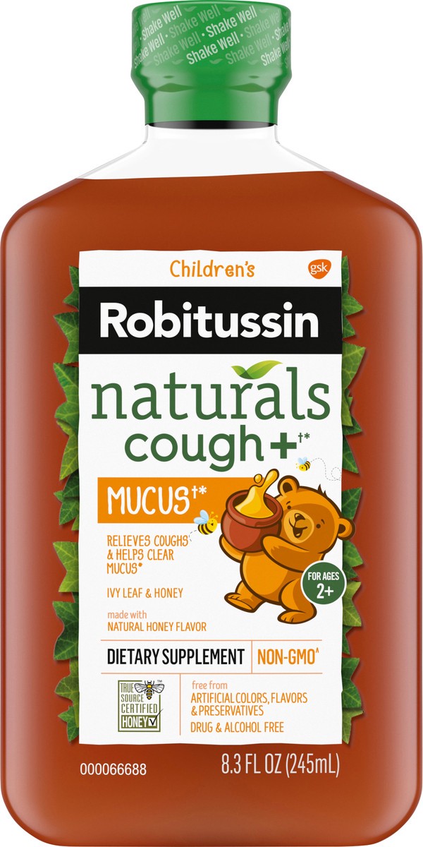 slide 6 of 9, Robitussin Children''s Robitussin Naturals Cough Relief Syrup Honey & Ivy Leaf 8.3 oz, 8.3 fl oz