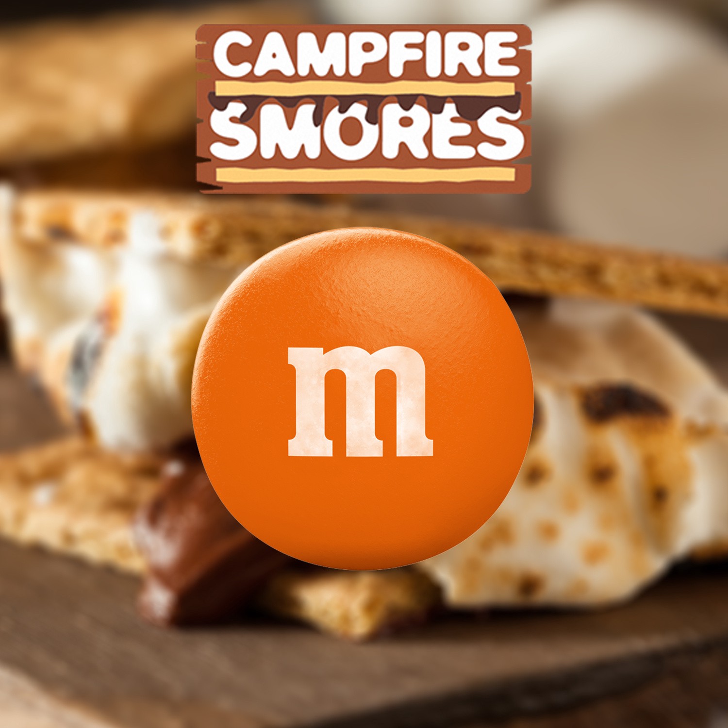 slide 4 of 8, M&M's Campfire Smores White and Milk Chocolate Halloween Candy, Share Size, 2.47 Oz Bag, 2.47 oz