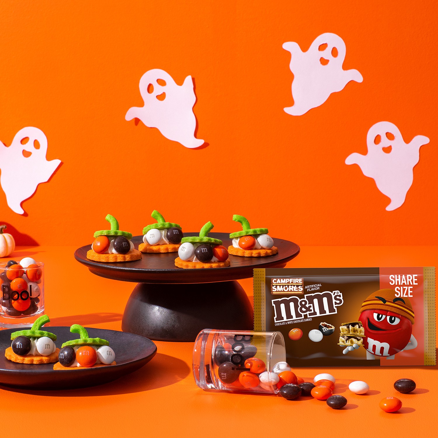 slide 8 of 8, M&M's Campfire Smores White and Milk Chocolate Halloween Candy, Share Size, 2.47 Oz Bag, 2.47 oz