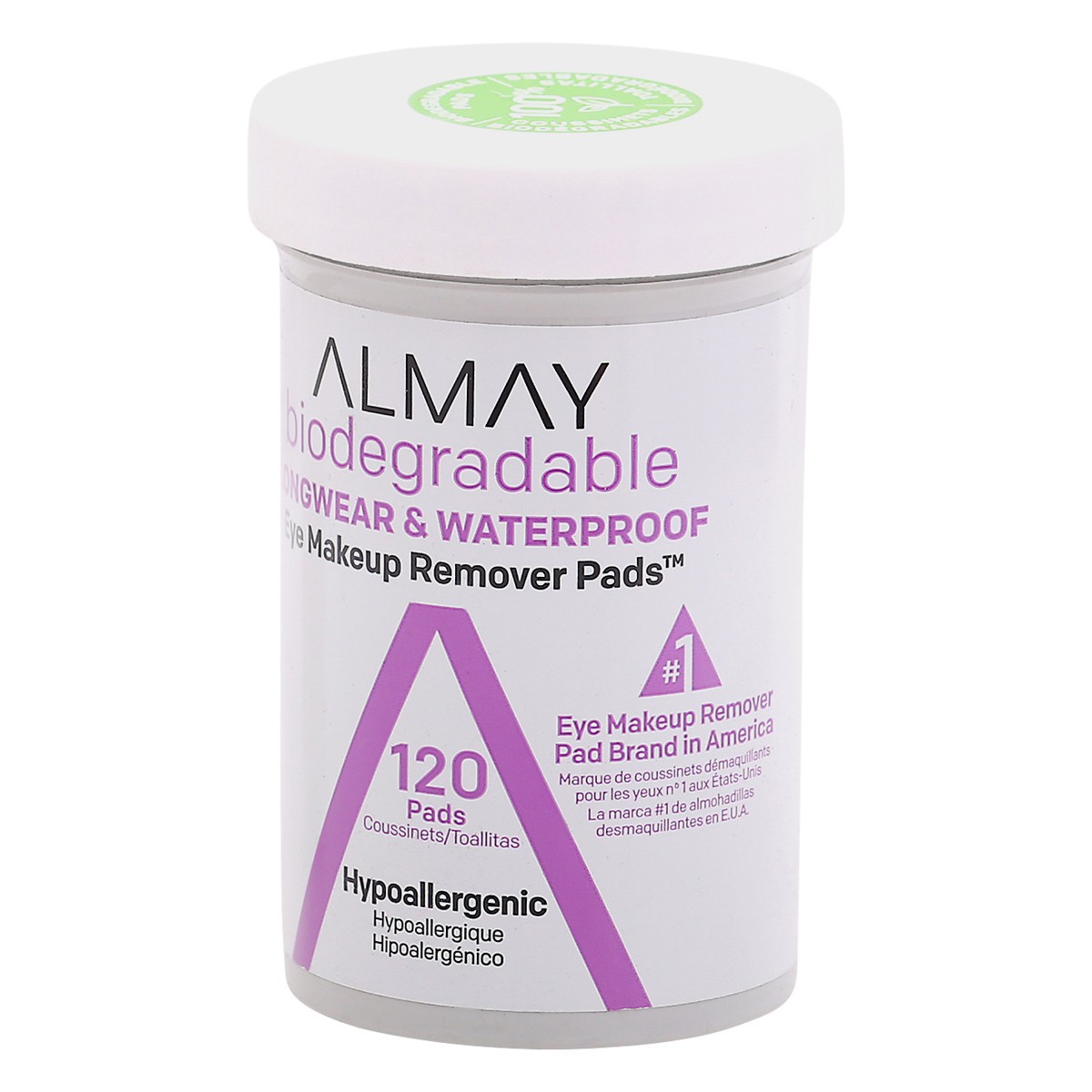 slide 3 of 9, Almay Biodegradable Longwear & Waterproof Eye Makeup Remover Pads, 120 ct