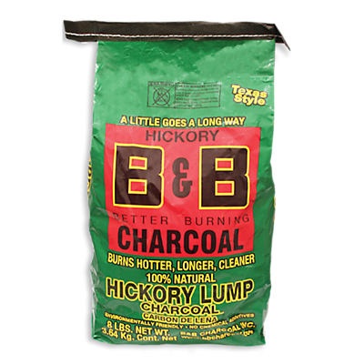 slide 1 of 1, B & B Natural Hickory Lump Charcoal, 8 lb