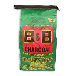 B & B Natural Hickory Lump Charcoal