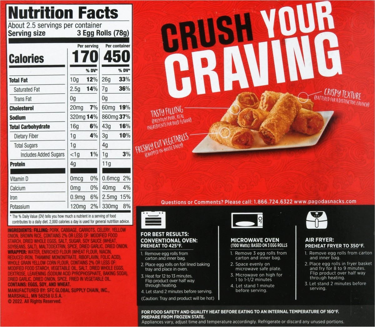 slide 5 of 11, Pagoda Express Mini Pork Egg Rolls 7.36 oz, 7.36 oz
