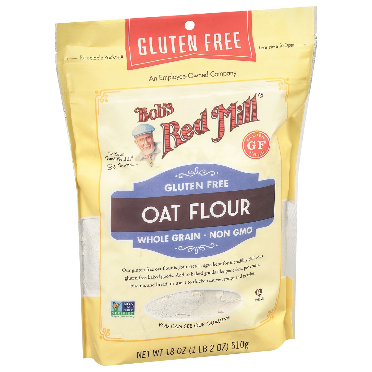 slide 2 of 9, Bob's Red Mill Whole Grain Gluten Free Oat Flour 18 oz, 18 oz