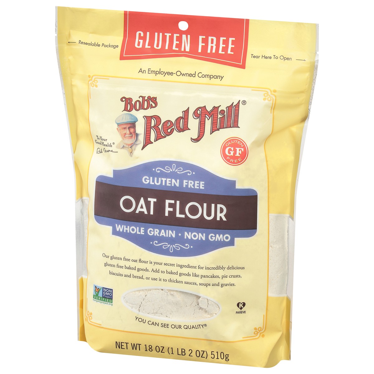 slide 6 of 9, Bob's Red Mill Whole Grain Gluten Free Oat Flour 18 oz, 18 oz