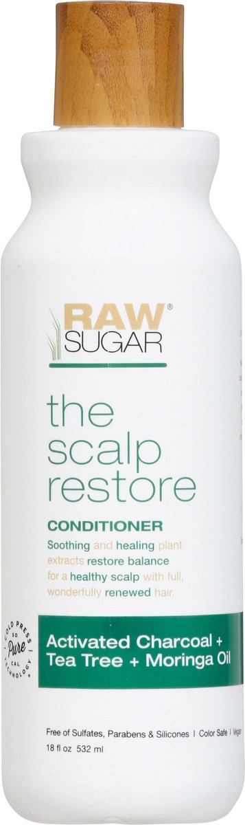 slide 12 of 12, Raw Sugar The Scalp Restore Conditioner - Activated Charcoal + Tea Tree + Moringa Oil, 18 fl oz