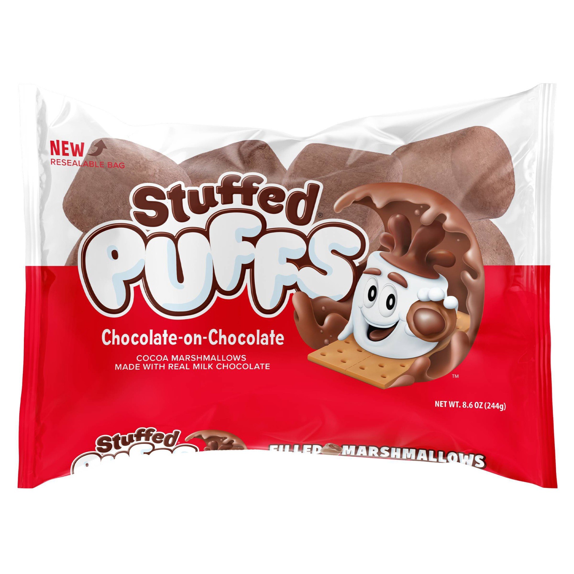 slide 1 of 7, Stuffed Puffs Chocolate-on-Chocolate Filled Marshmallows, 8.6 oz, 8.6 oz