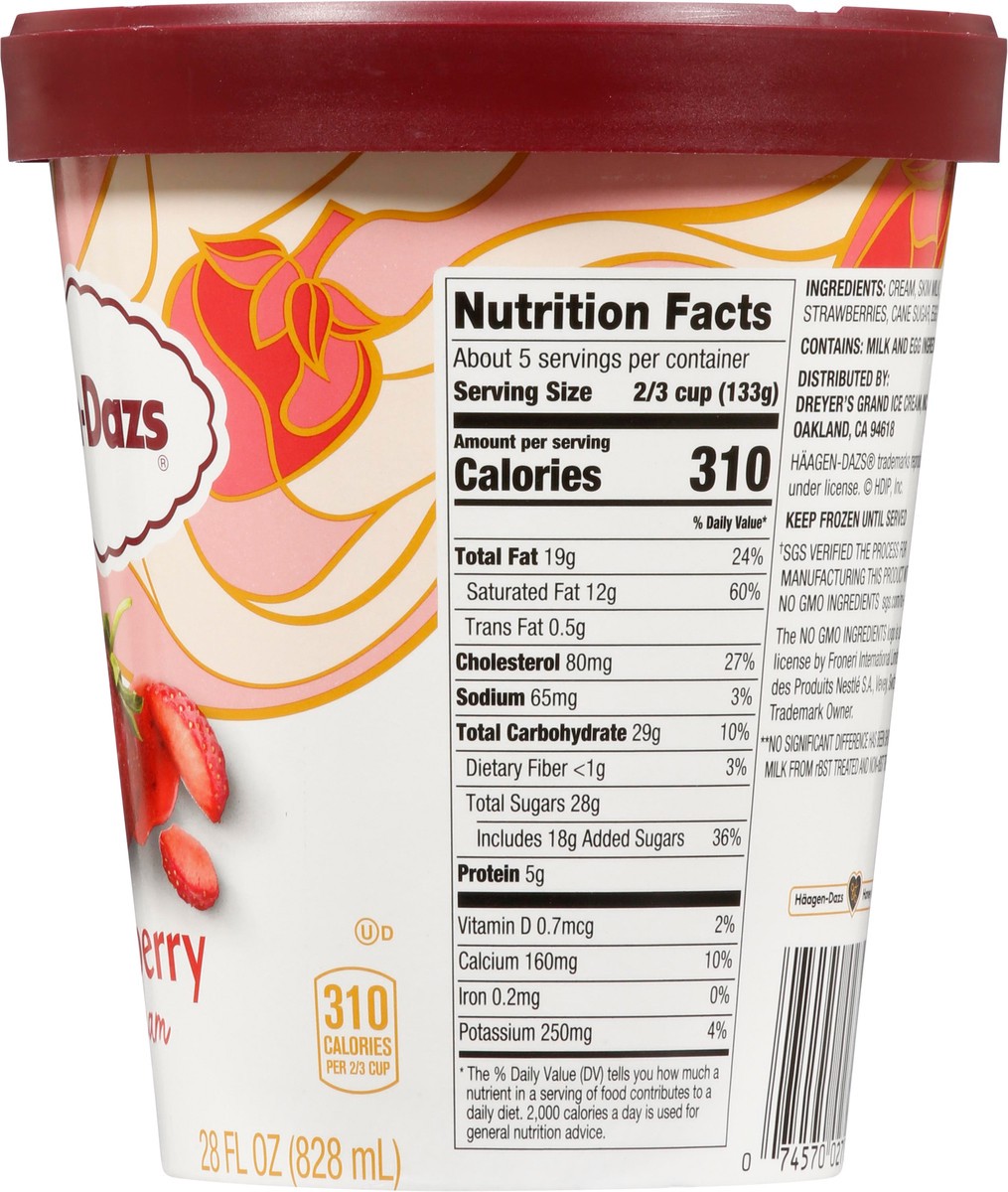slide 6 of 9, Häagen-Dazs Strawberry Ice Cream 28 fl oz, 28 fl oz