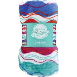 Destination Holiday Multi-color Wavy Throw Blanket