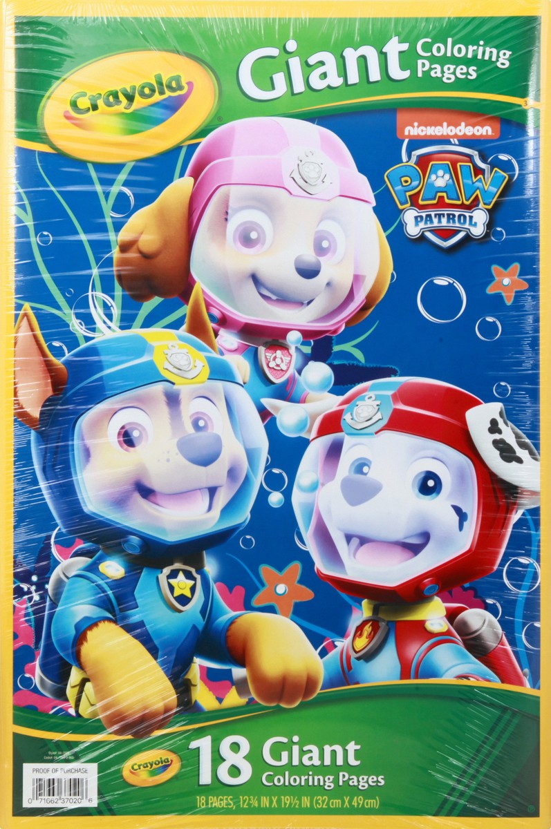 slide 7 of 8, Crayola Giant Coloring Pages Paw Patrol, 18 ct