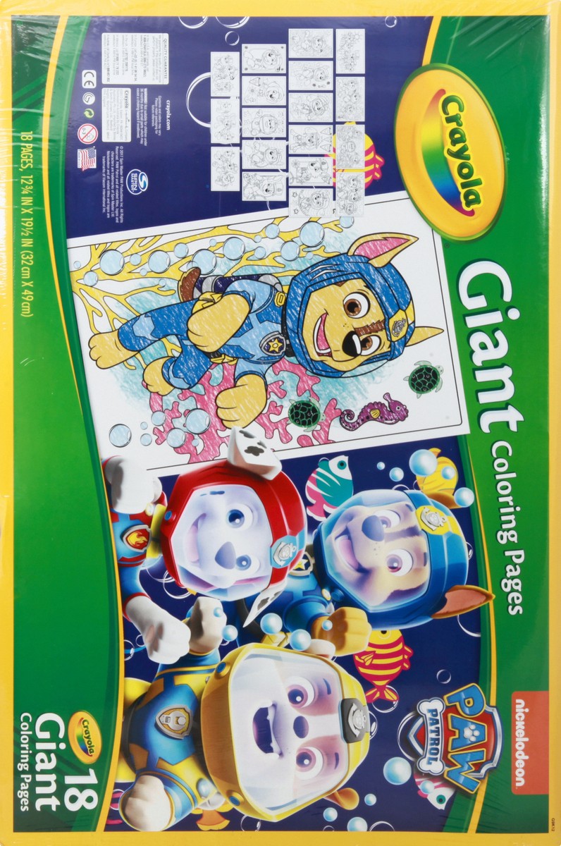 slide 8 of 8, Crayola Giant Coloring Pages Paw Patrol, 18 ct