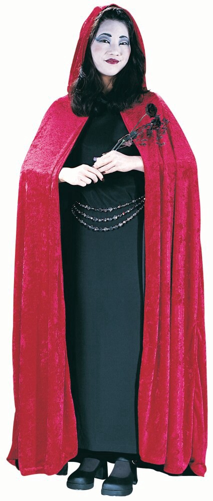 slide 1 of 1, Fun World Full-Length Red Soft Velour Cape Halloween Costume Accessory, 1 ct