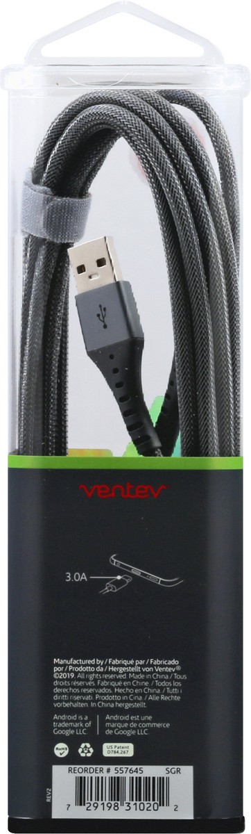 slide 8 of 10, Ventev 10 Feet Alloy USB-A to USB-C Cable 1 ea, 1 ea