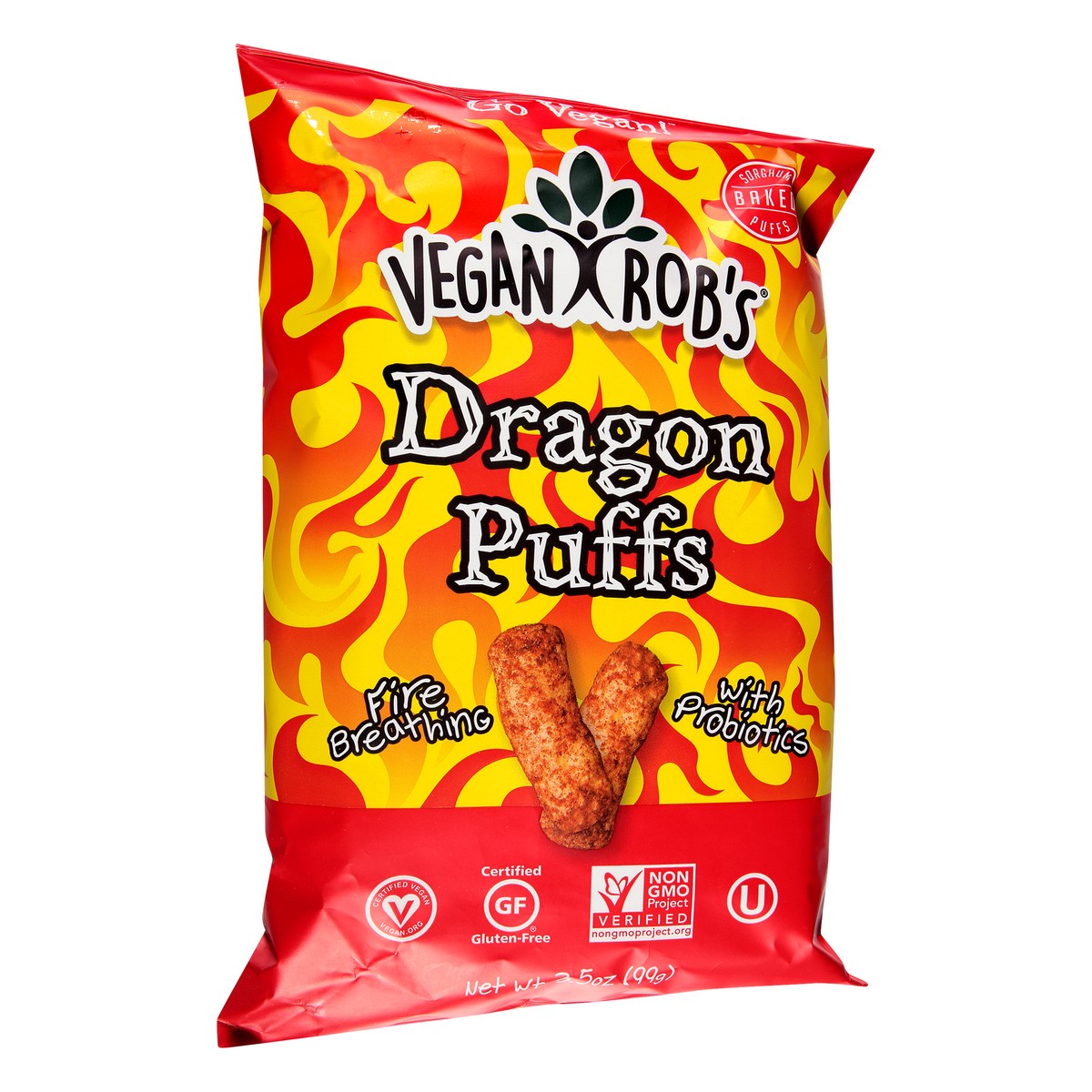 slide 2 of 9, Vegan Rob's Sorghum Baked Dragon Puffs 3.5 oz, 3.5 oz