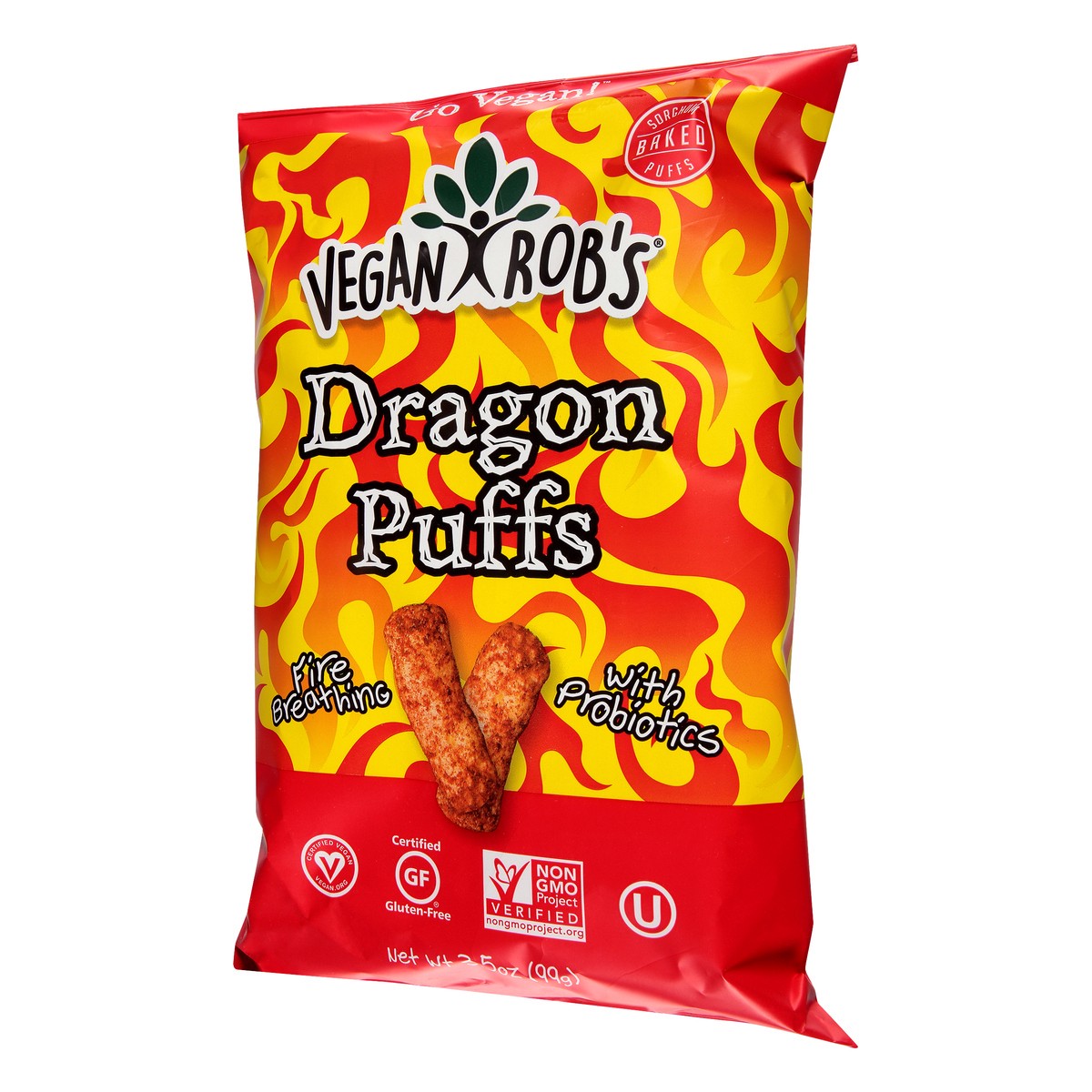 slide 3 of 9, Vegan Rob's Sorghum Baked Dragon Puffs 3.5 oz, 3.5 oz