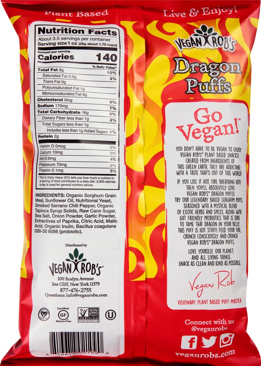 slide 5 of 9, Vegan Rob's Vegan Puffs Dragon, 3.5 oz