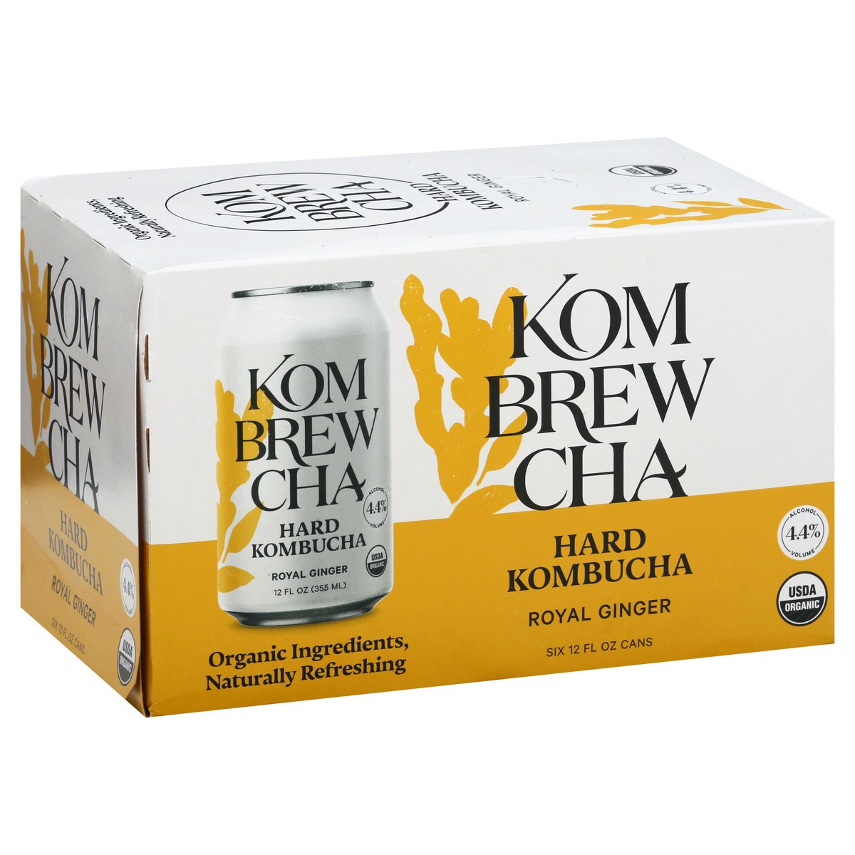 slide 4 of 10, Kombrewcha™ Ginger Lemon Hard Kombucha, 6 Pack 12 fl. oz. Cans, 6 ct