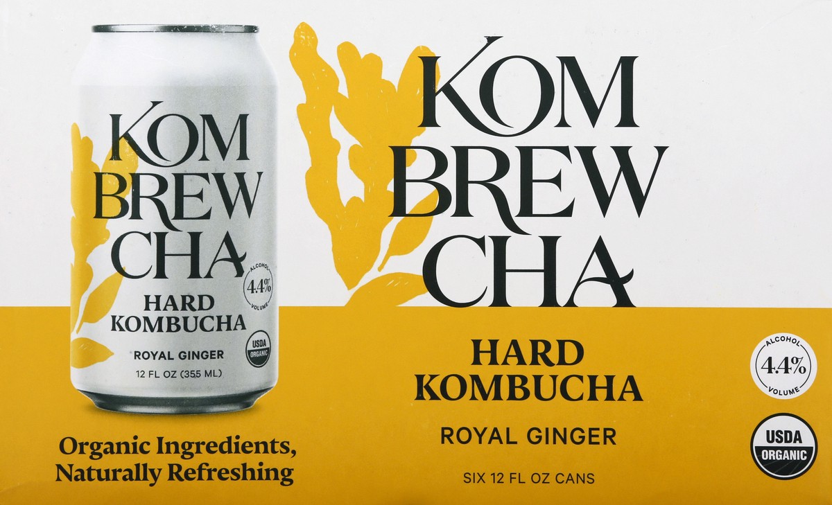 slide 1 of 10, Kombrewcha™ Ginger Lemon Hard Kombucha, 6 Pack 12 fl. oz. Cans, 6 ct