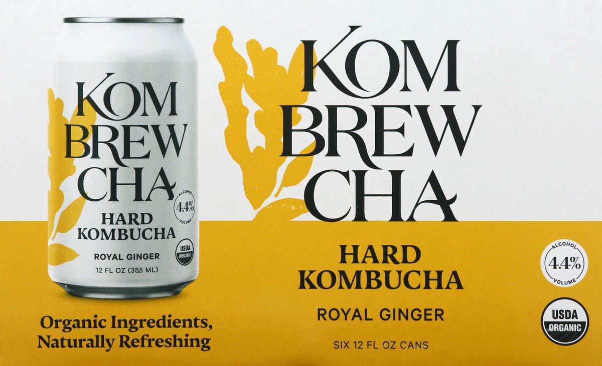 slide 7 of 10, Kombrewcha™ Ginger Lemon Hard Kombucha, 6 Pack 12 fl. oz. Cans, 6 ct