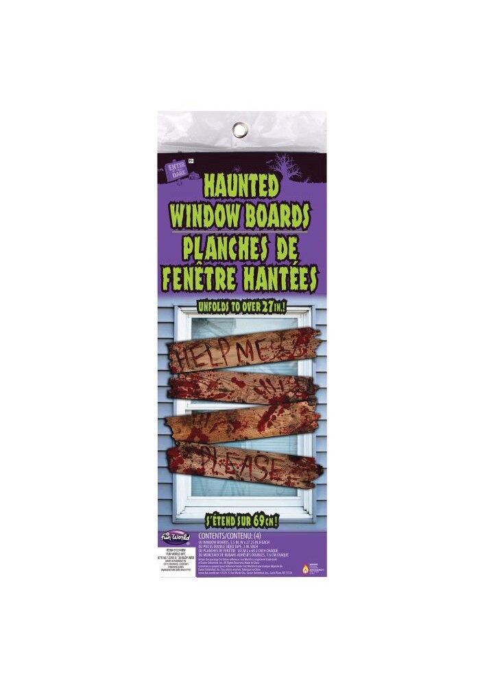 slide 1 of 1, Fun World Bloody Words Haunted Window Boards, 4 ct