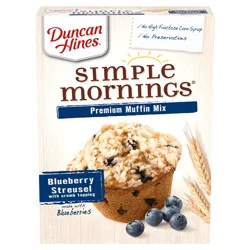 Duncan Hines Simple Mornings Blueberry Streusel Premium Muffin Mix, 20.5 oz