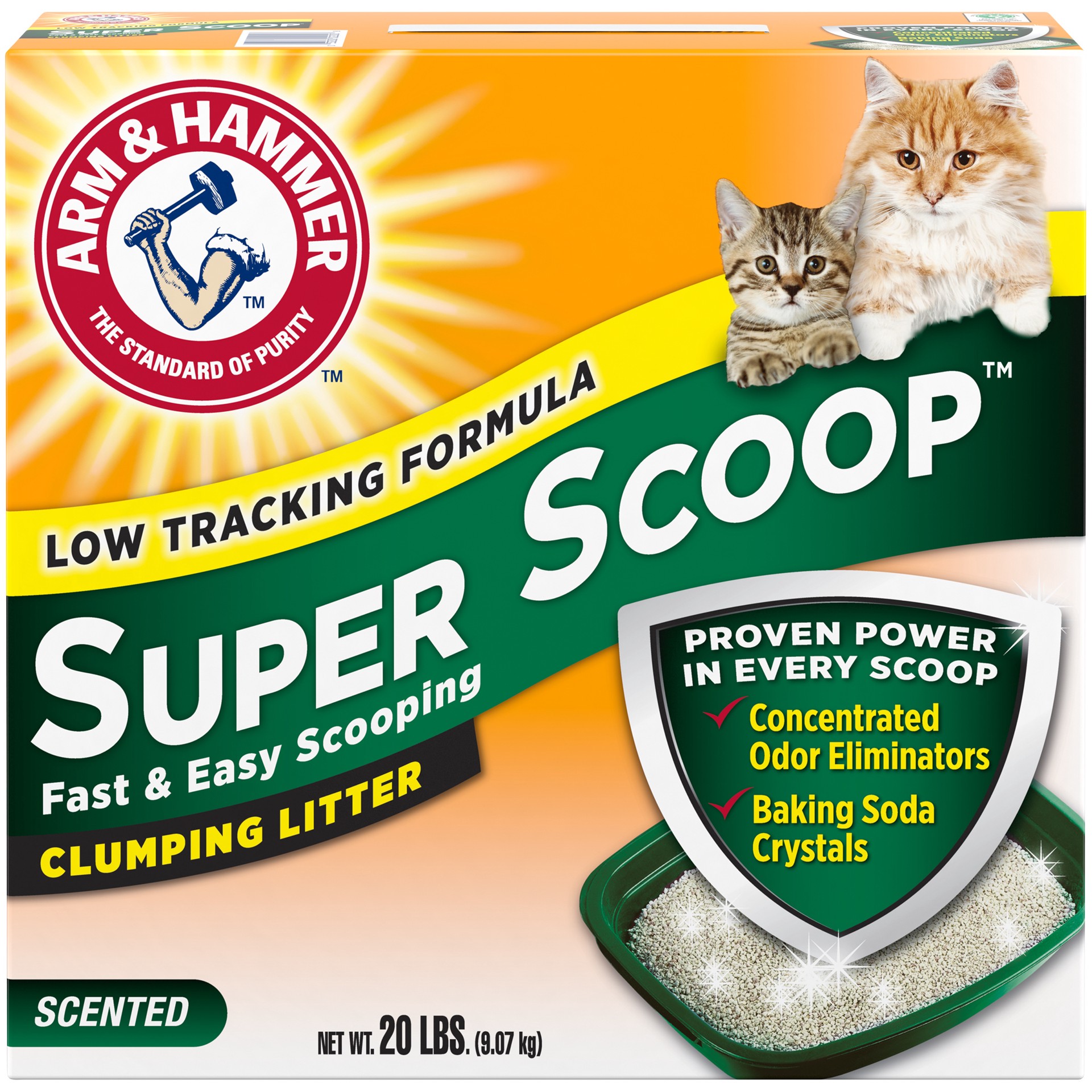 slide 1 of 4, Arm & Hammer Scented Super Scoop Cat Litter, 20 lb