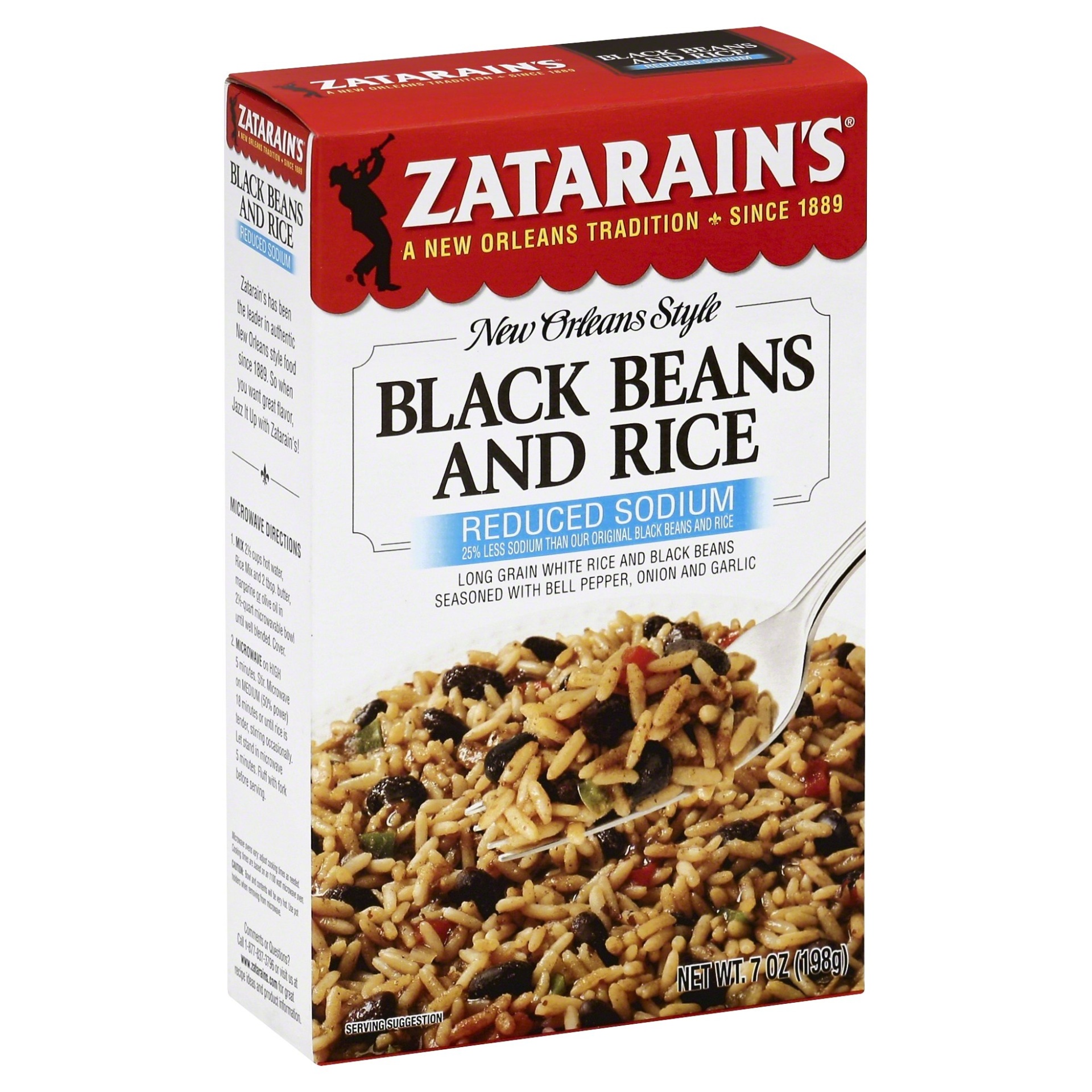 slide 1 of 1, Zatarain's Black Beans and Rice 7 oz, 7 oz