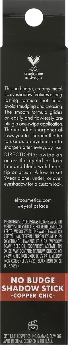 slide 5 of 9, e.l.f. Copper Chic No Budge Shadow Stick 0.05 oz, 1 ct