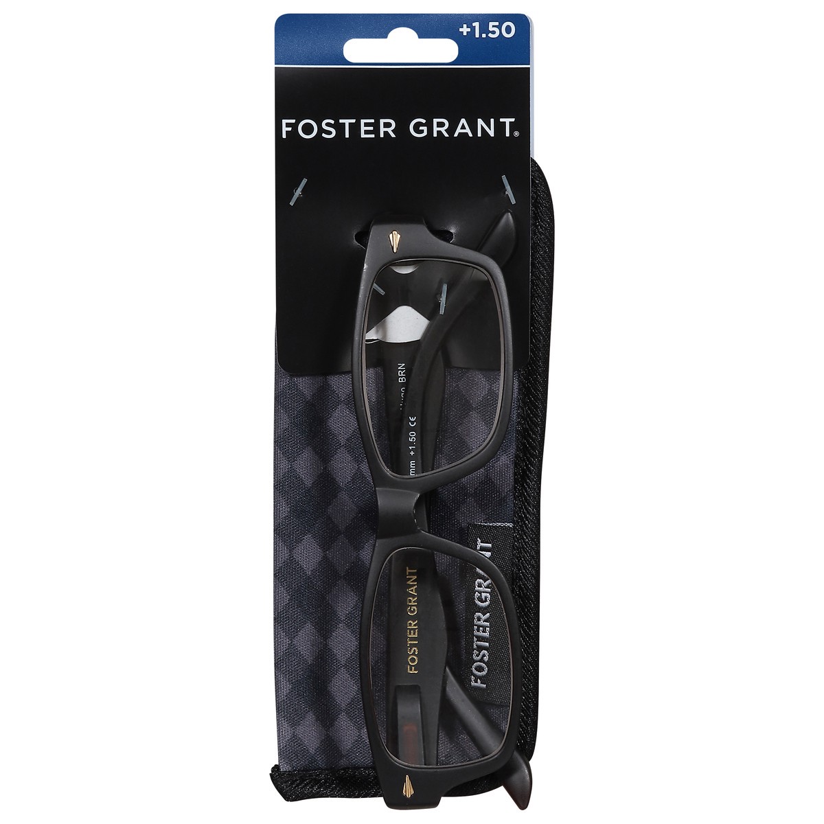 slide 3 of 4, Foster Grant Hugo BRN +1.50 Glasses 1 ea, 1 ct