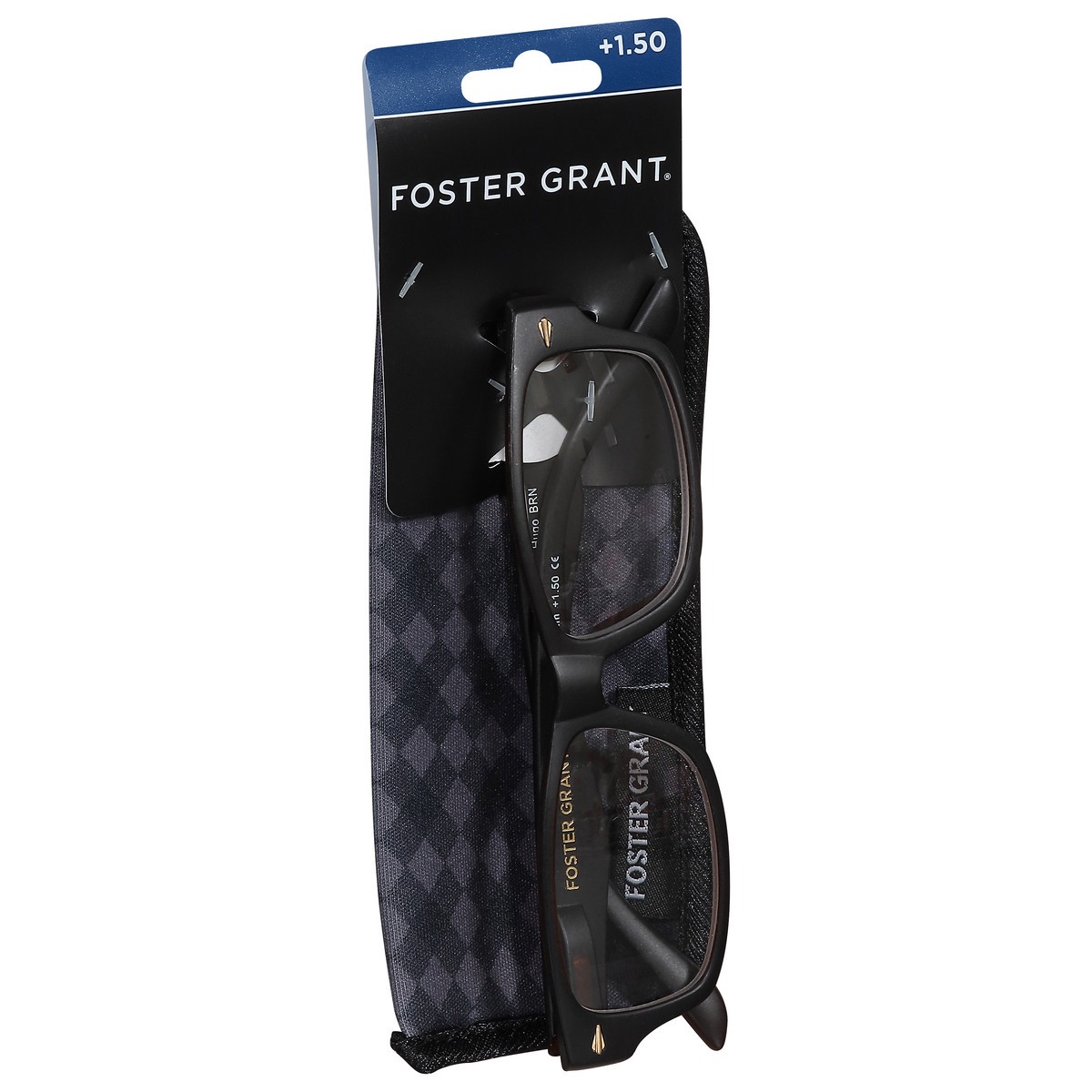 slide 4 of 4, Foster Grant Hugo BRN +1.50 Glasses 1 ea, 1 ct