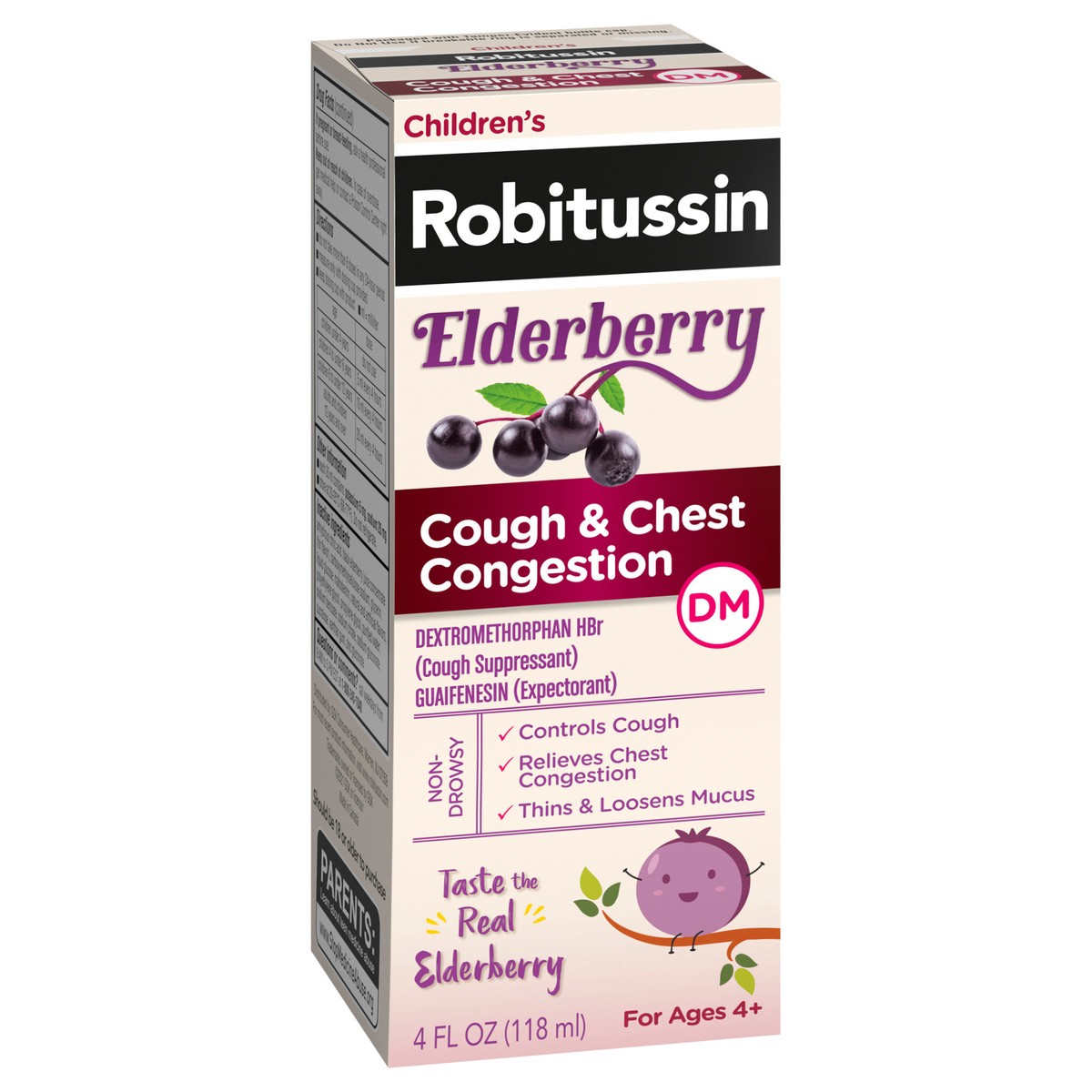 slide 2 of 9, Robitussin Elderberry Cough and Chest Congestion DM Non Drowsy Children's Cough Medicine - 4 Fl Oz Cough Syrup, 