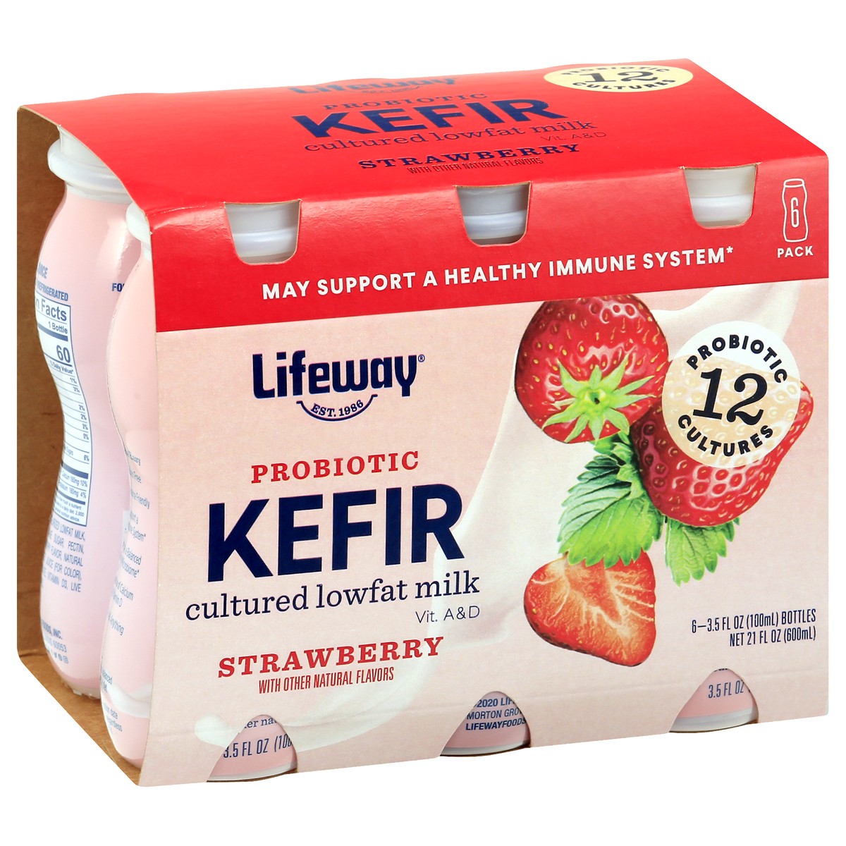 slide 6 of 10, Lifeway Kefir, Strawberry, 6Pk, 3.5 fl oz