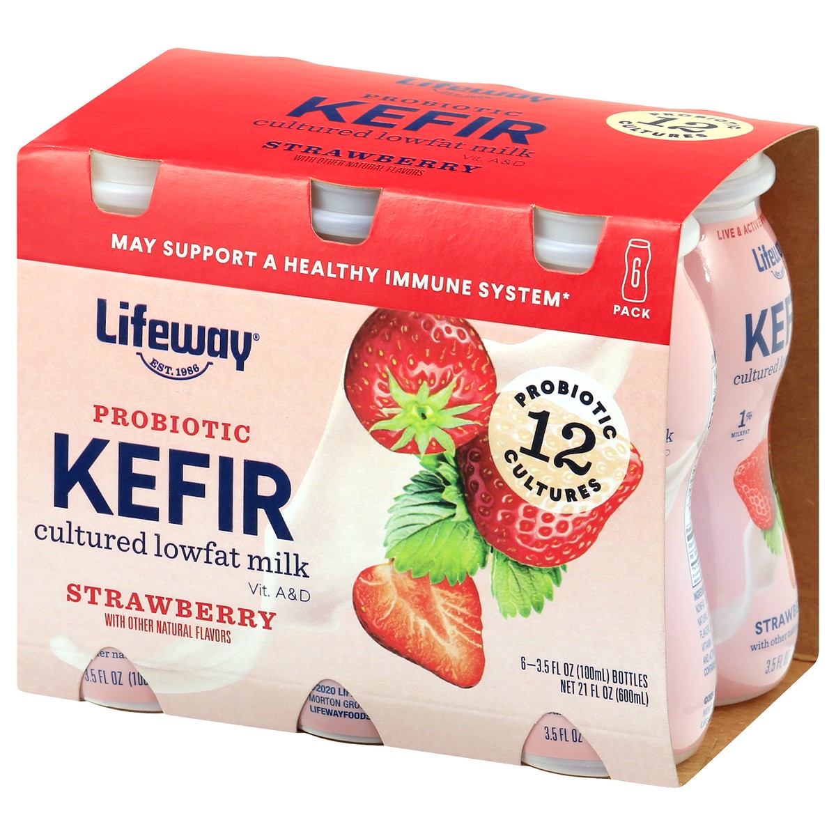 slide 10 of 10, Lifeway Kefir, Strawberry, 6Pk, 3.5 fl oz