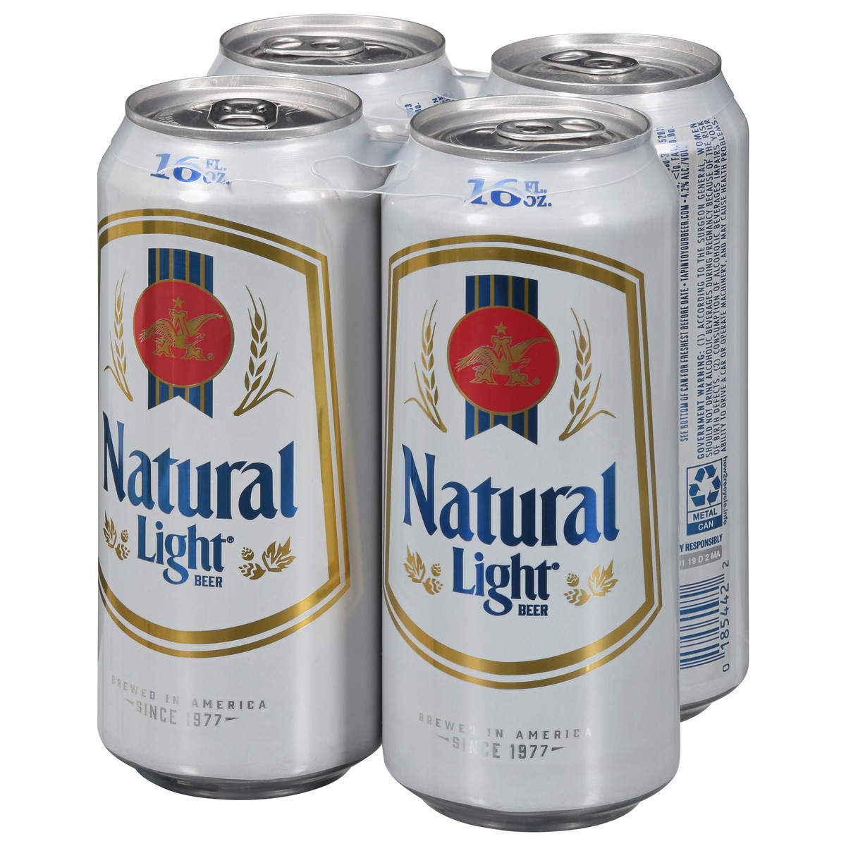 slide 8 of 9, Natural Light Beer 4 - 16 fl oz Cans, 4 ct