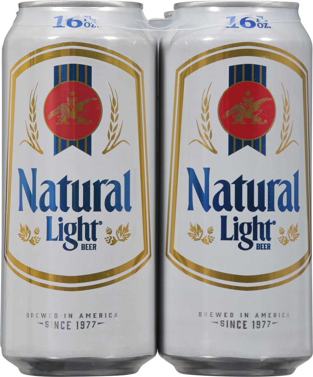 slide 6 of 9, Natural Light Beer 4 - 16 fl oz Cans, 4 ct