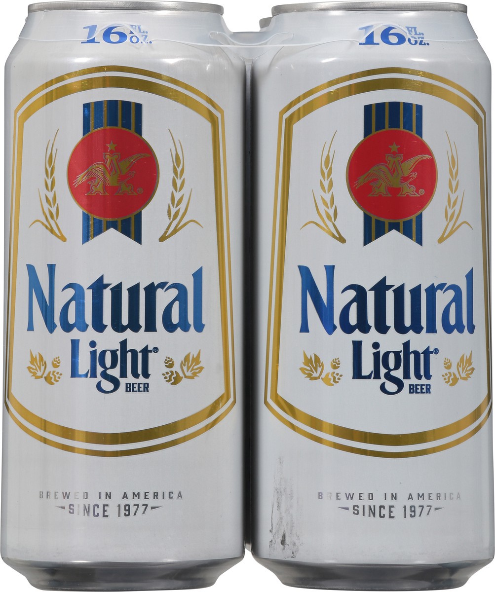 slide 4 of 9, Natural Light Beer 4 - 16 fl oz Cans, 4 ct