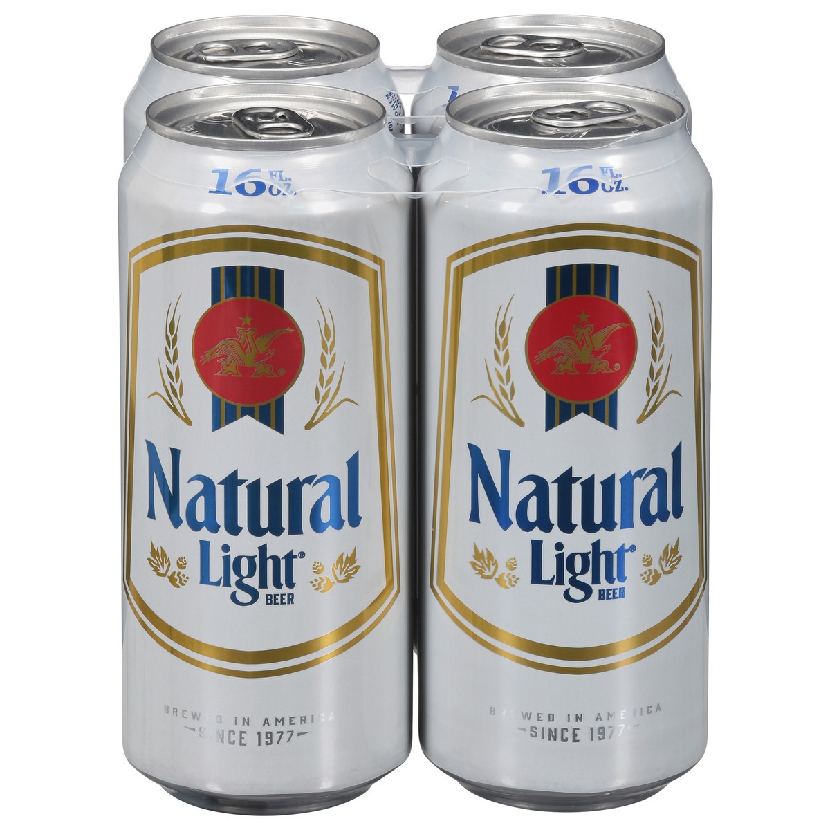 slide 7 of 9, Natural Light Beer 4 - 16 fl oz Cans, 4 ct