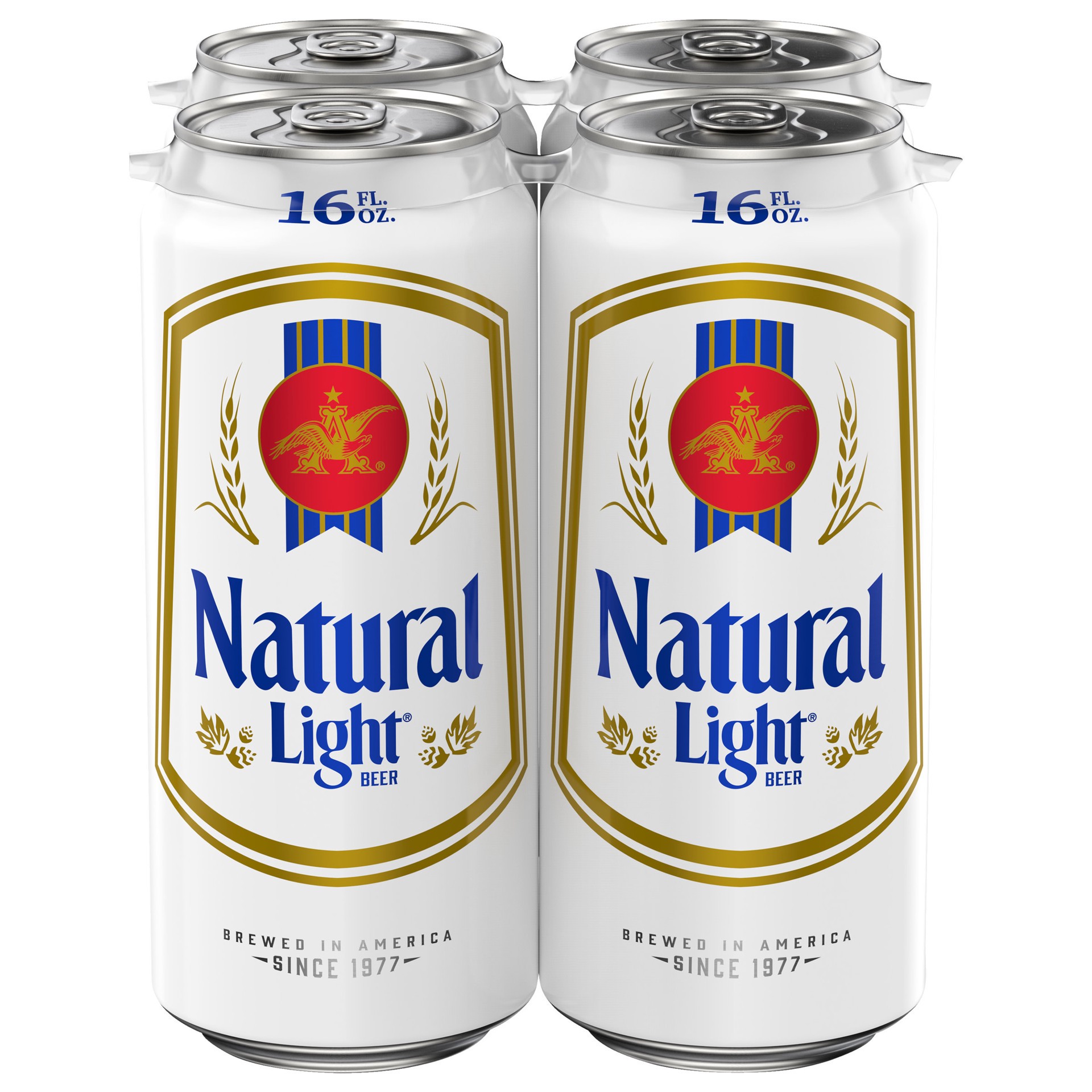 slide 1 of 9, Natural Light Beer, 4 Pack, 16 fl oz Cans, 4.2% ABV, 4 ct; 16 oz