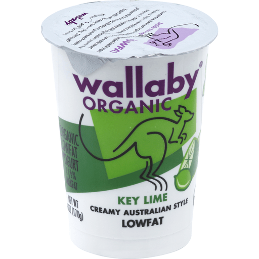 slide 1 of 1, Wallaby Organic Aussie Smooth Key Lime Whole Milk Yogurt, 6 oz